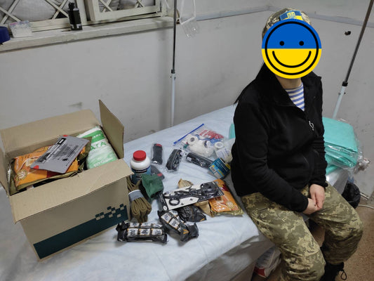 Medic Receives Medical Supplies