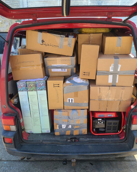 A Van Full Of Humanitarian Aid Heads To Ukraine